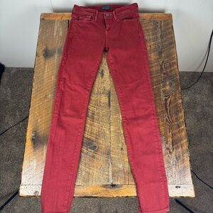 Vince Women’s Skinny Jeans Red Size 26 Mid-Rise Stretch Denim Pants
